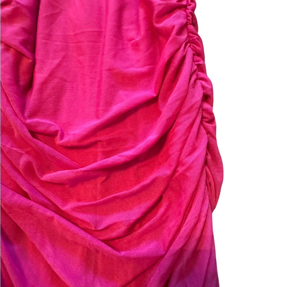 Hello Molly Hot Pink Ruched Dress Elegant - Picture 6 of 10